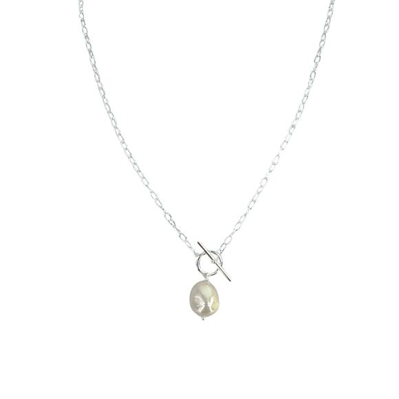 SILPADA Center Attention Silver Freshwater Pearl Necklace - Picture 5 of 13